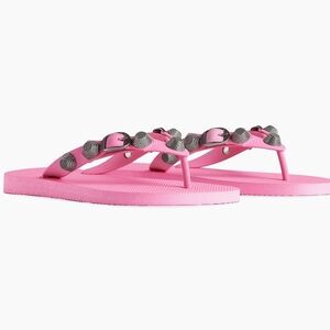 BALENCIAGA Cagole Thong Sandals In Light Pink EU 41 US 11 Org $445